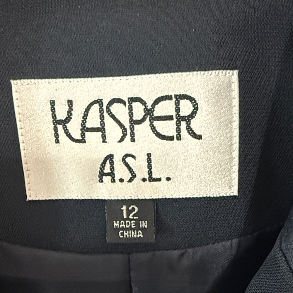 Kasper Classic Navy Pencil Skirt and Blazer Set - Picture 2 of 7